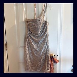 Elegant Metallic One-Shoulder Dress